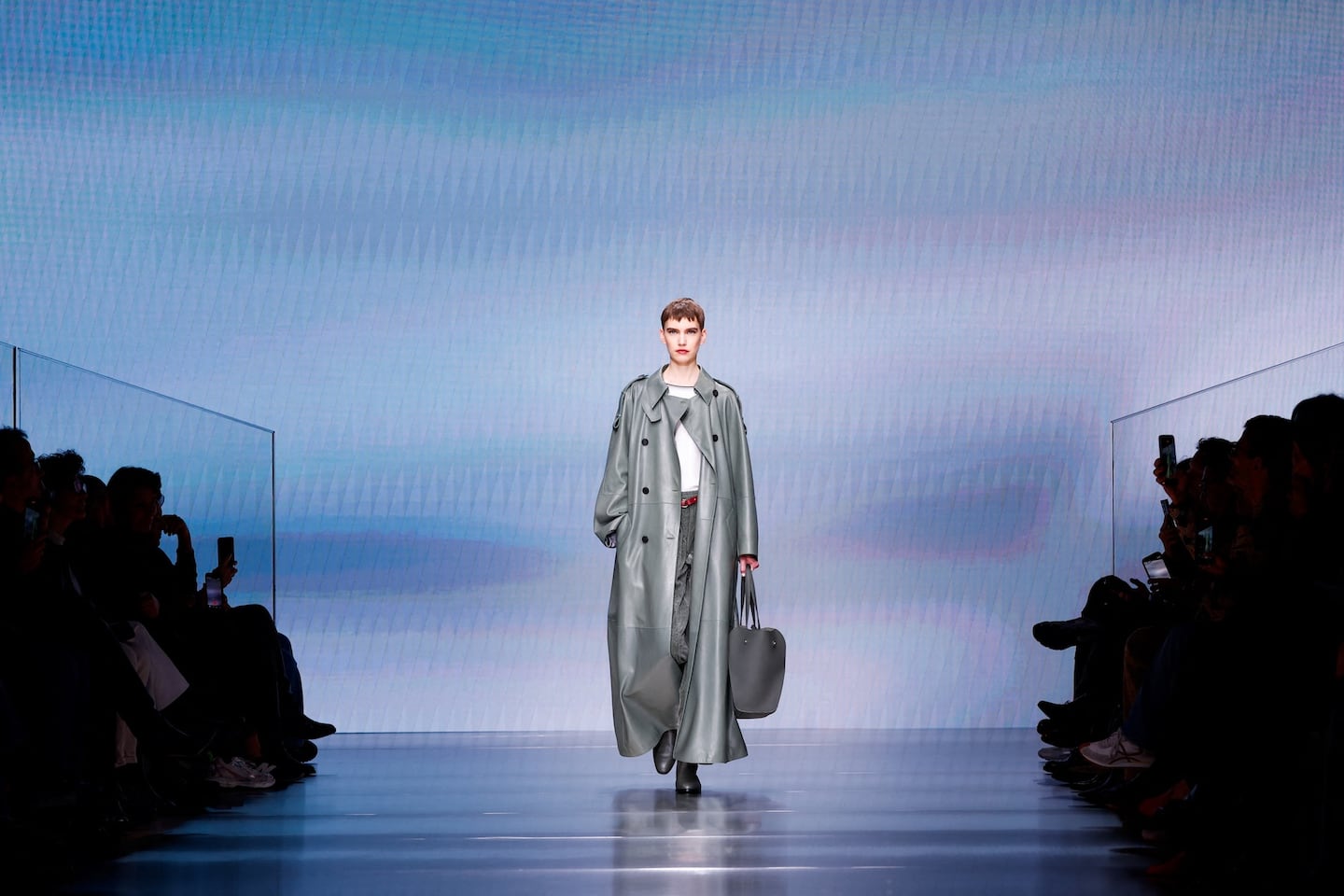 Model on runway.
