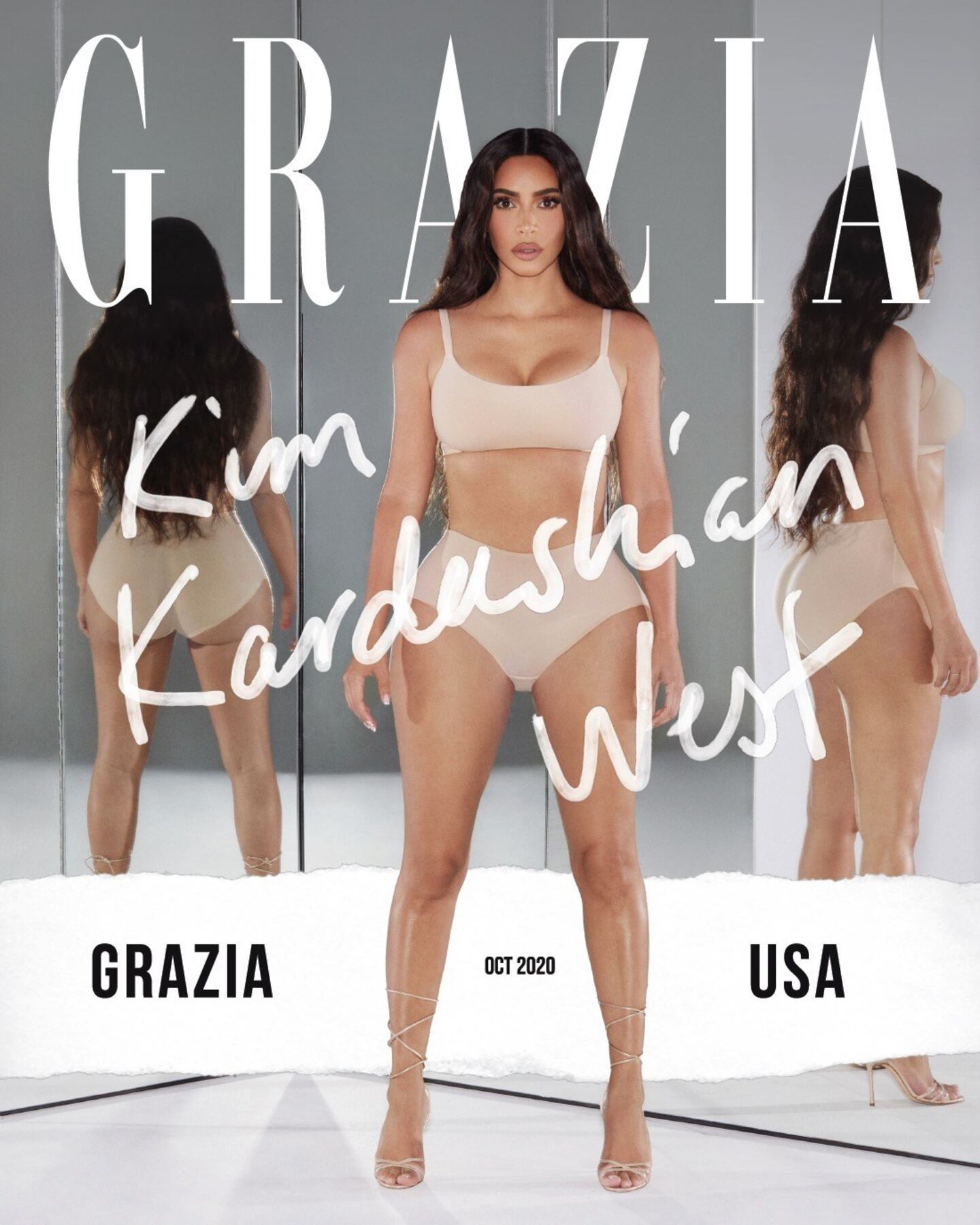 Kim Kardashian-West covered Grazia USA's first digital cover. Courtesy