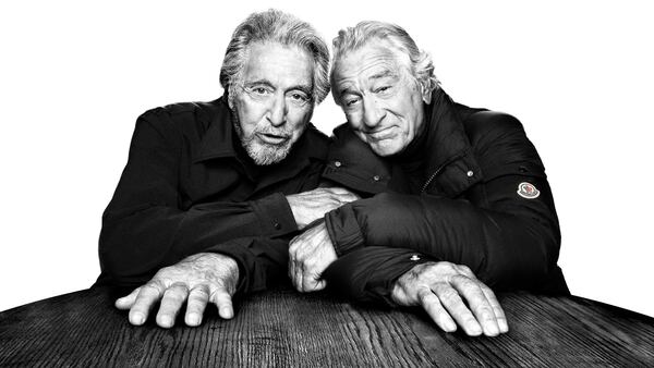 Moncler’s autumn campaign, featuring actors and long-time friends Robert De Niro and Al Pacino.