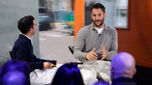 Simon Porte Jacquemus and Imran Amed on stage at BoF VOICES 2024
