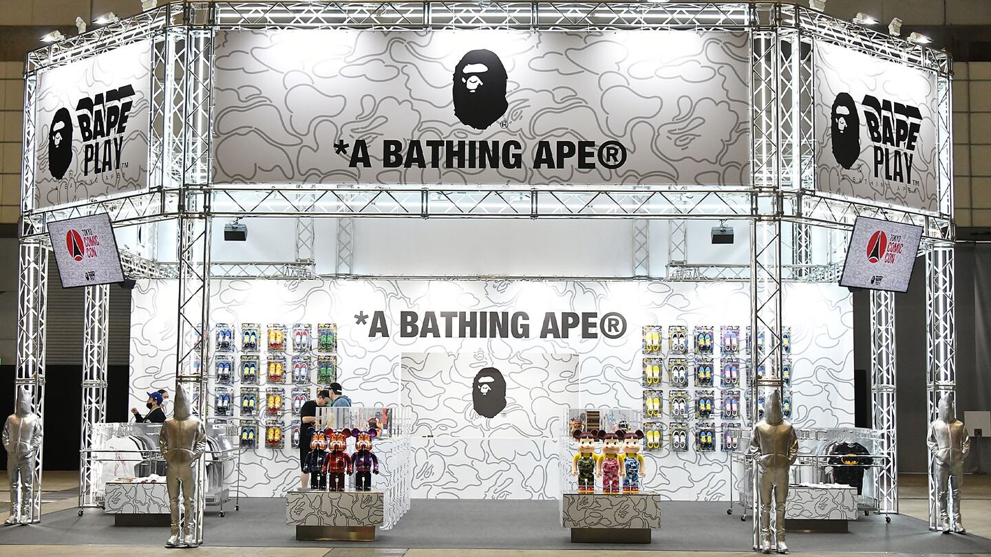 A Bathing Ape pop-up store during the press preview for Tokyo Comic Con 2022 in Japan.