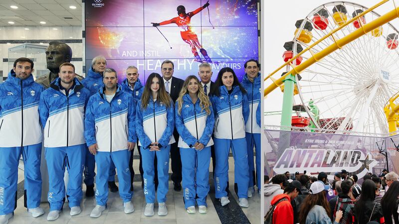 American basketball star Kyrie Irving and Anta present an ‘Antaland’ event at the Santa Monica Pier to mark the opening of the Chinese sportswear brand’s Beverly Hills flagship in February 2026.