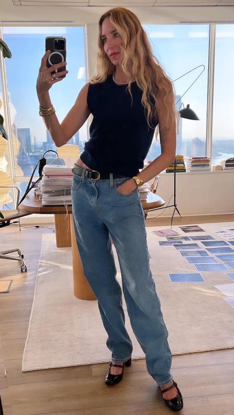 J.Crew women's designer Olympia Gayot shares her daily looks on Instagram, often featuring styles from the brand.