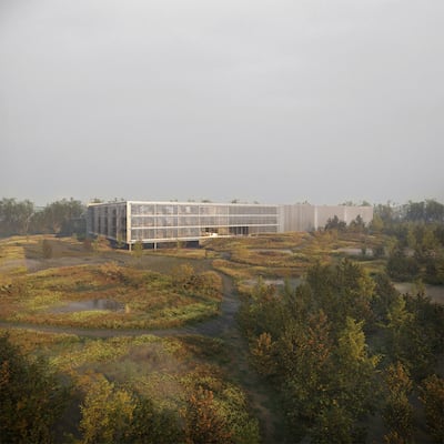 A rendering of the new Rains HQ in Denmark.