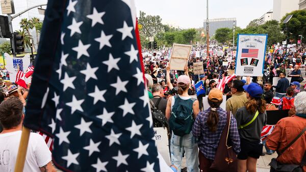 Los Angeles ICE raid protest.