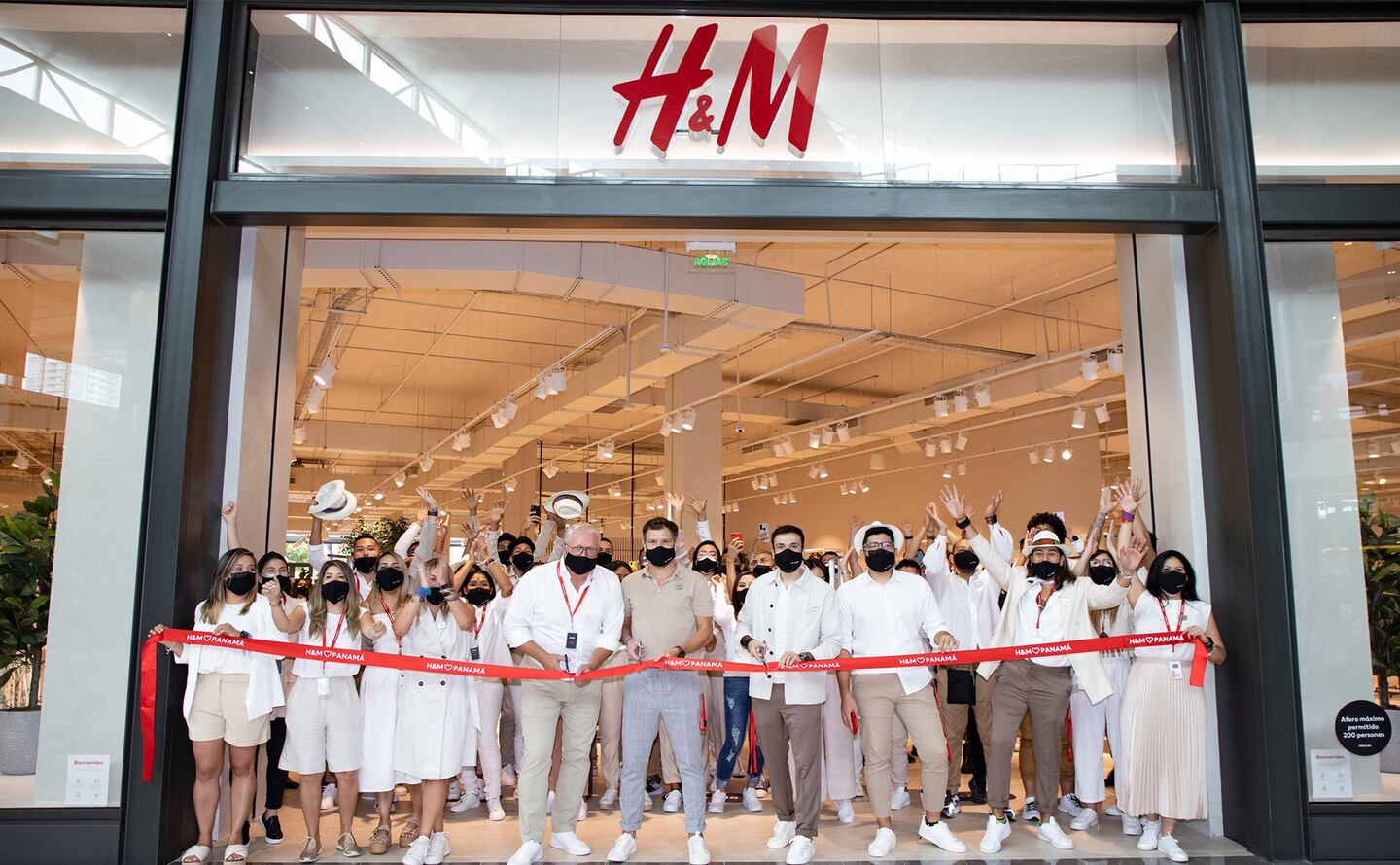 The scene at H&M's opening in Panama. H&M
