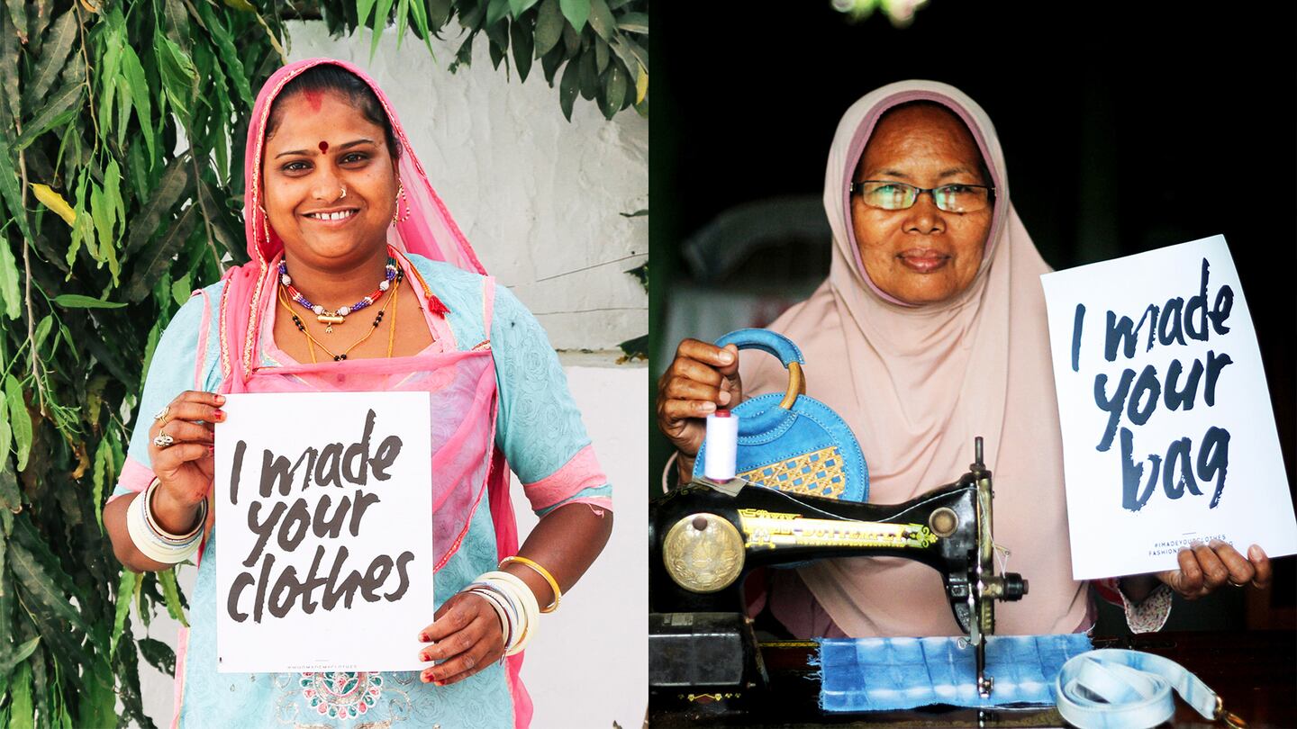 Images from Fashion Revolution's "Who Made My Clothes?" Campaign.