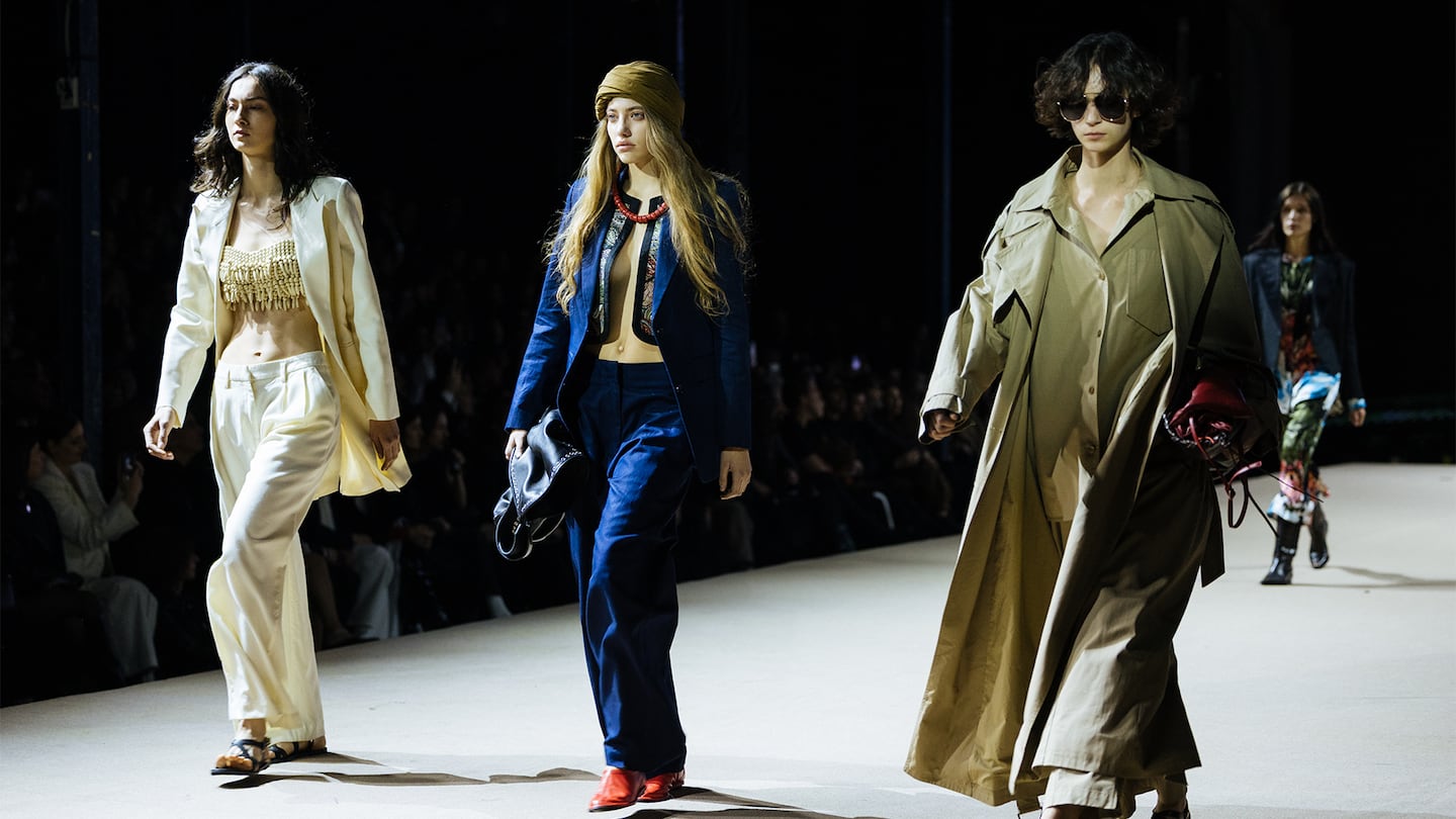 Models walk the runway at the Maria Cher show during Bafweek in Buenos Aires, Argentina, in August 2026.
