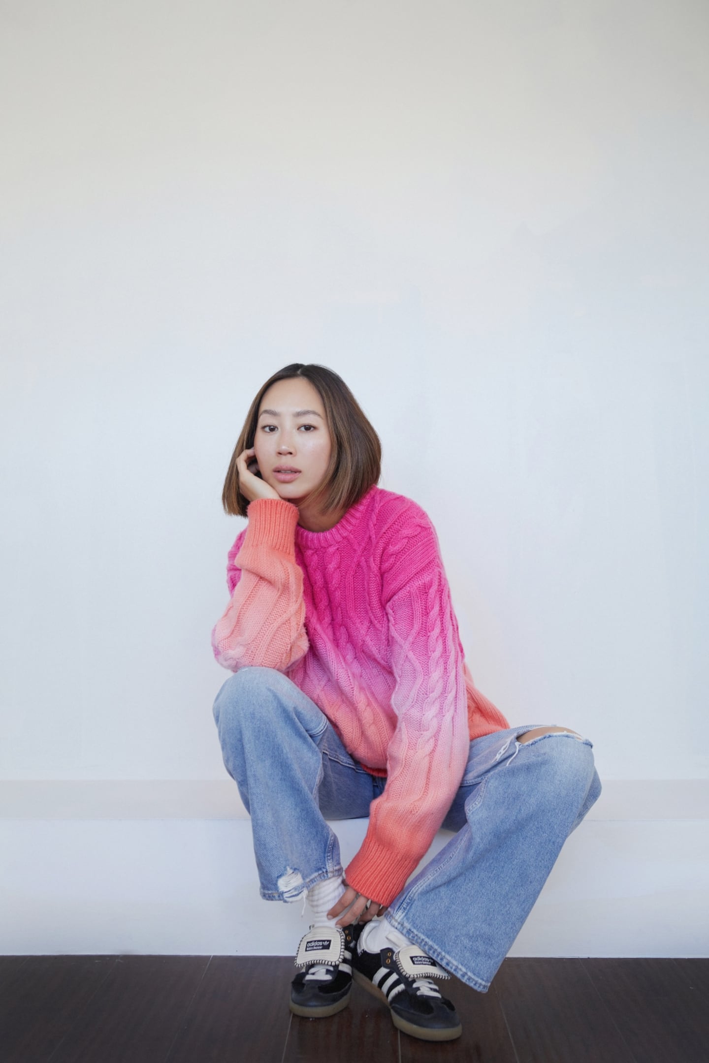 Aimee Song's new brand, Amiya, launches with an initial drop of 10 pieces, primarily knitwear.