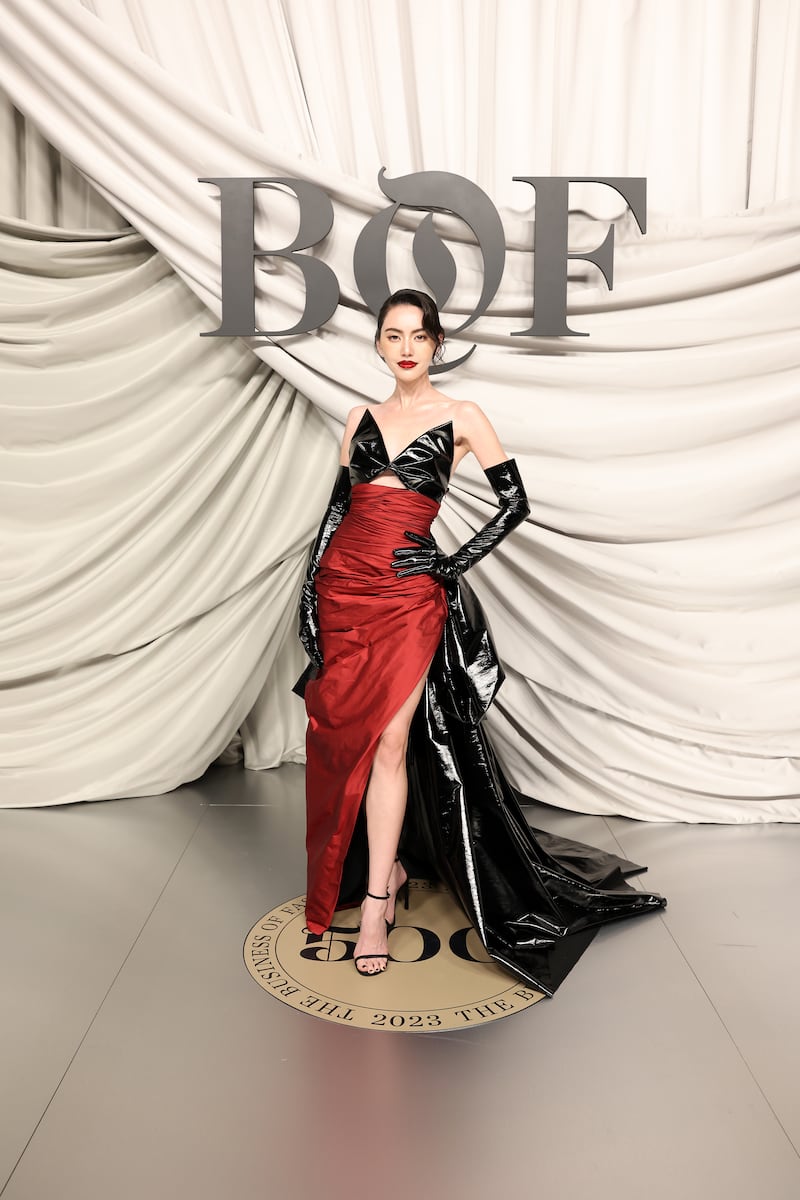 Davika Hoorne attends the #BoF500 Gala during Paris Fashion Week at Shangri-La Hotel Paris on September 30, 2023 in Paris, France.