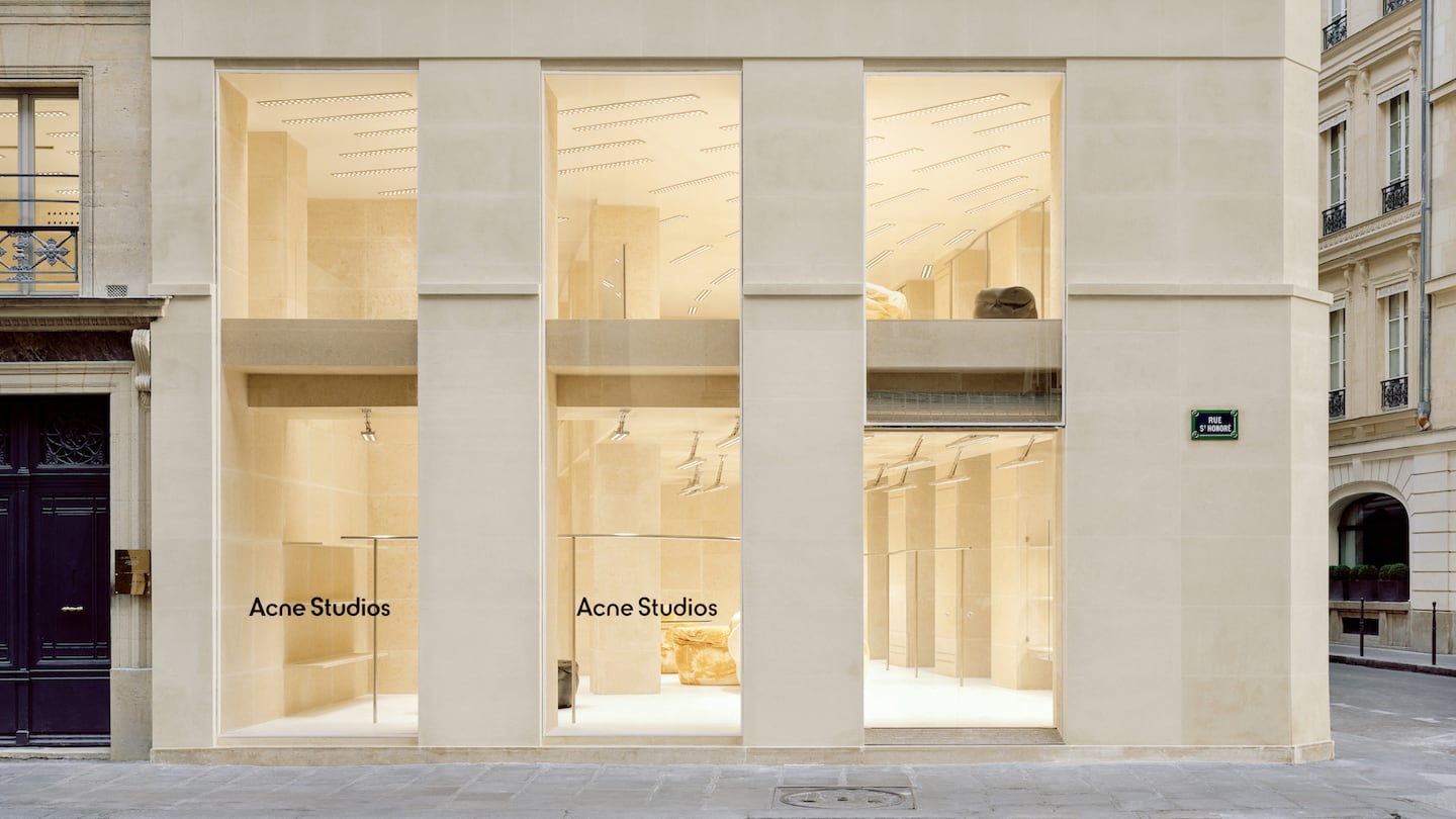 The new Acne store, located on rue saint honore in Paris.
