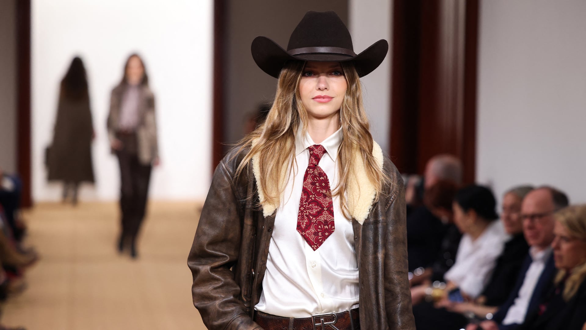 Lauren Ralph Lauren Cowboy Hat with Fabric Tie Ralph Lauren NWT Fedora Sun Hat With Fabric Tie main image 2