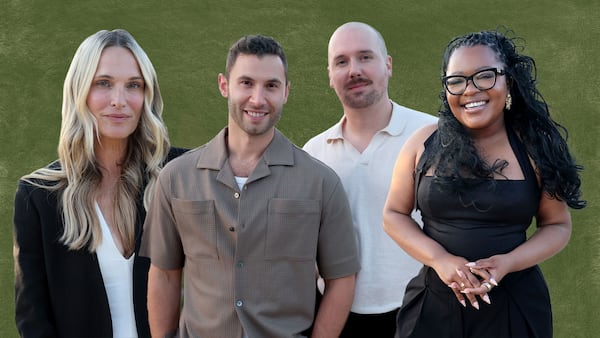 The Breakthrough Winners (from left: Molly Sims, Andy Coxon, Ed Currie and Tendai Moyo) at The Business of Beauty Global Awards 2025 at Stanly Ranch on June 08, 2025 in Napa, California.