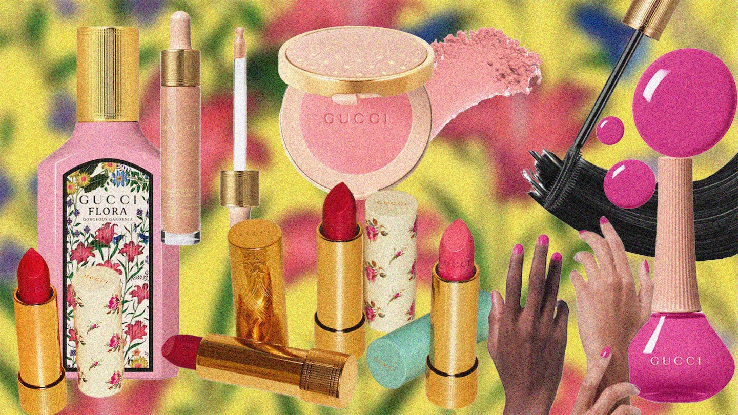 Collage of Gucci products.