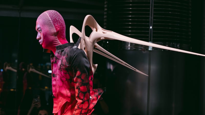 Kit Wan Studios' “Mutant // Mythology” collection was presented at the “Elites” fashion show at Centrestage 2026 in Hong Kong.