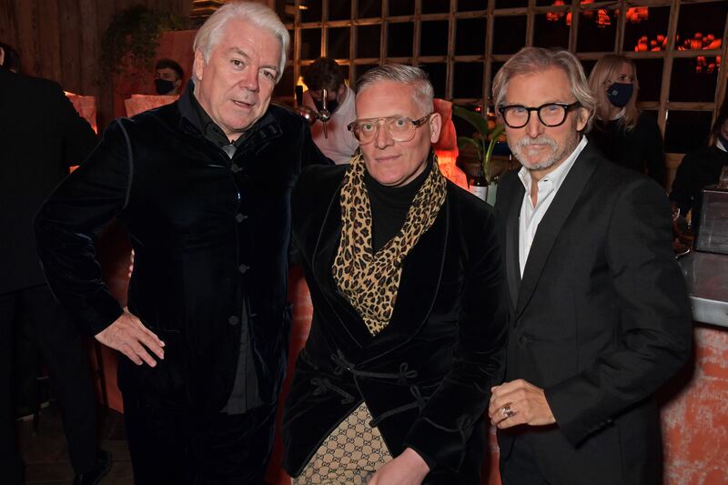 Tim Blanks, Giles Deacon and Jeff Lounds attend the BoF VOICES 2021 Gala Dinner at Soho Farmhouse.