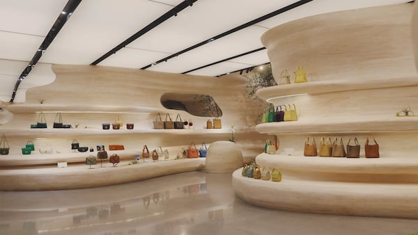 Chinese leather goods label Songmont's flagship store on Shanghai's Huaihai Middle Road.