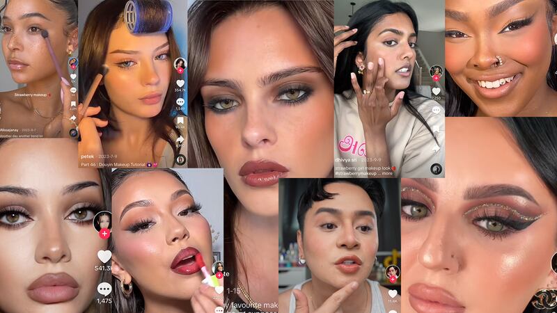A collage of beauty trends