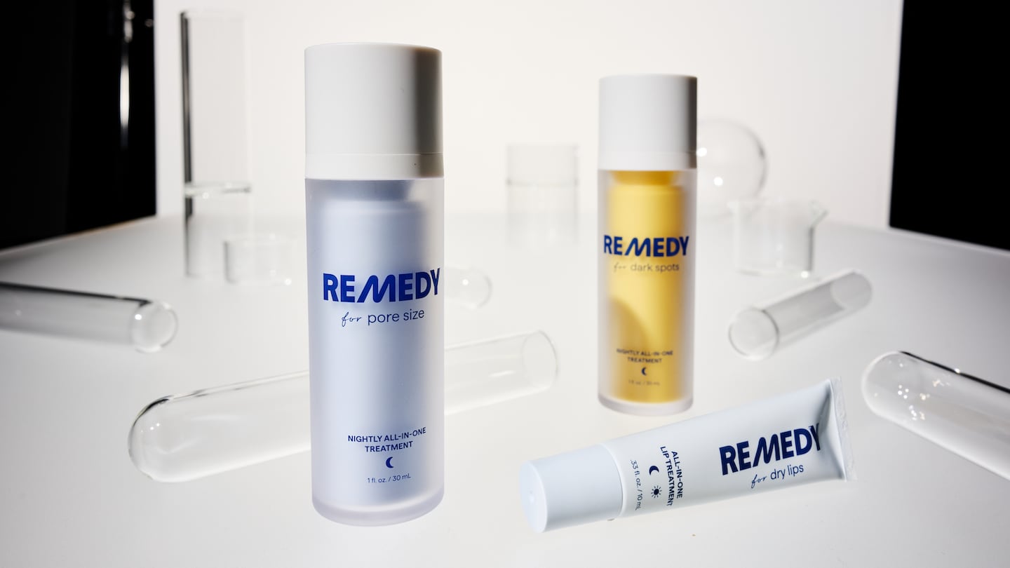 The first three products of Dr. Muneeb Shah's new skincare brand Remedy.