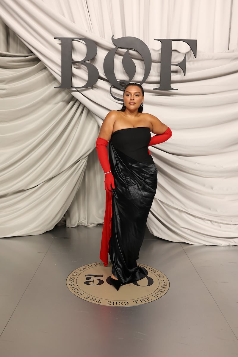 Paloma Elsesser attends the #BoF500 Gala during Paris Fashion Week at Shangri-La Hotel Paris on September 30, 2023 in Paris, France.