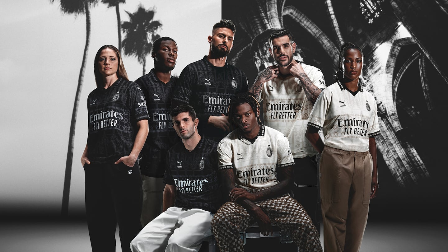 AC Milan players model their new jersey