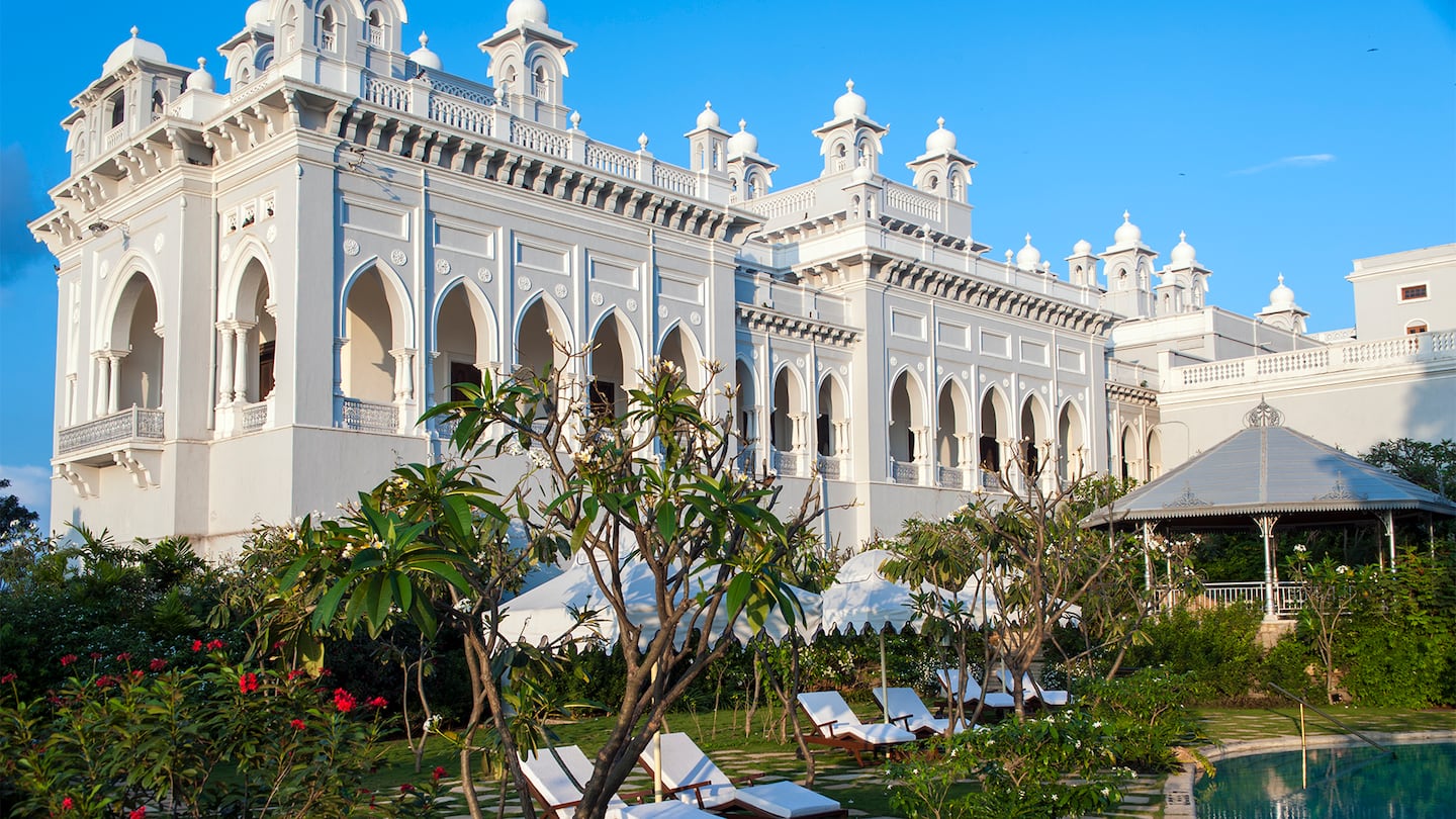 Falaknuma Palace, once the home of Nizam Mahboob Ali Khan and now operating as a Taj luxury hotel, hosted India Couture Week in the city of Hyderabad in July 2026.