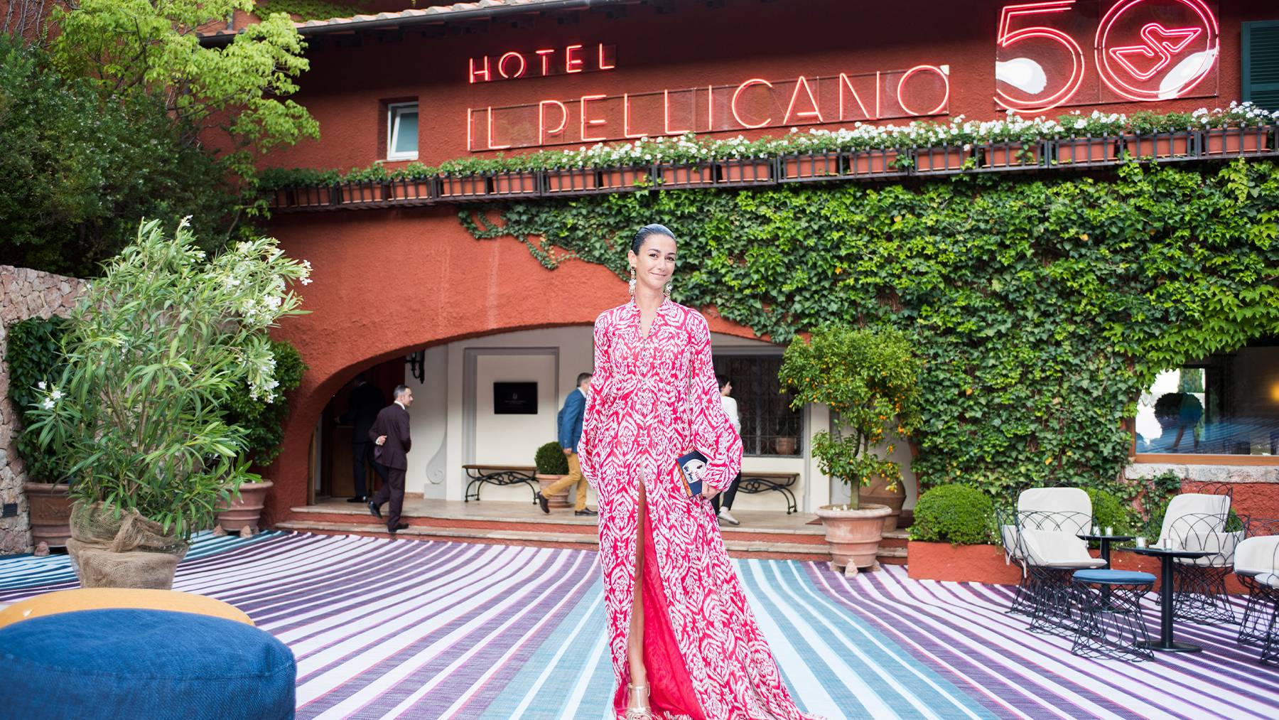 Marie Louise Scio' attends Hotel Il Pellicano 50th Anniversary Party.