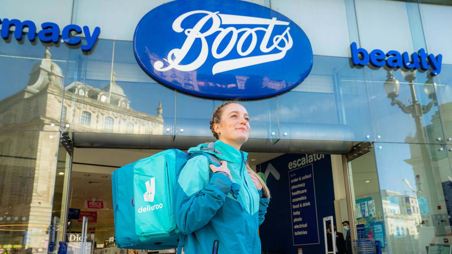 Boots has inked a partnership with on-demand food delivery service Deliveroo. Courtesy.