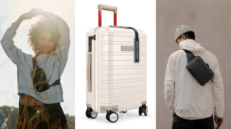 Horizn Studios campaign imagery and The Circle One luggage. Horizn Studios.