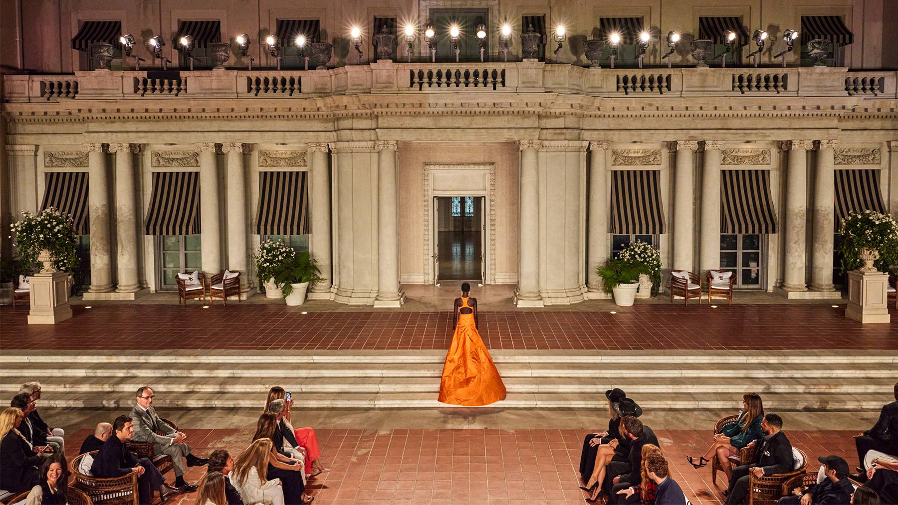 A model walks the runway for Ralph Lauren Spring/Summer 2023.