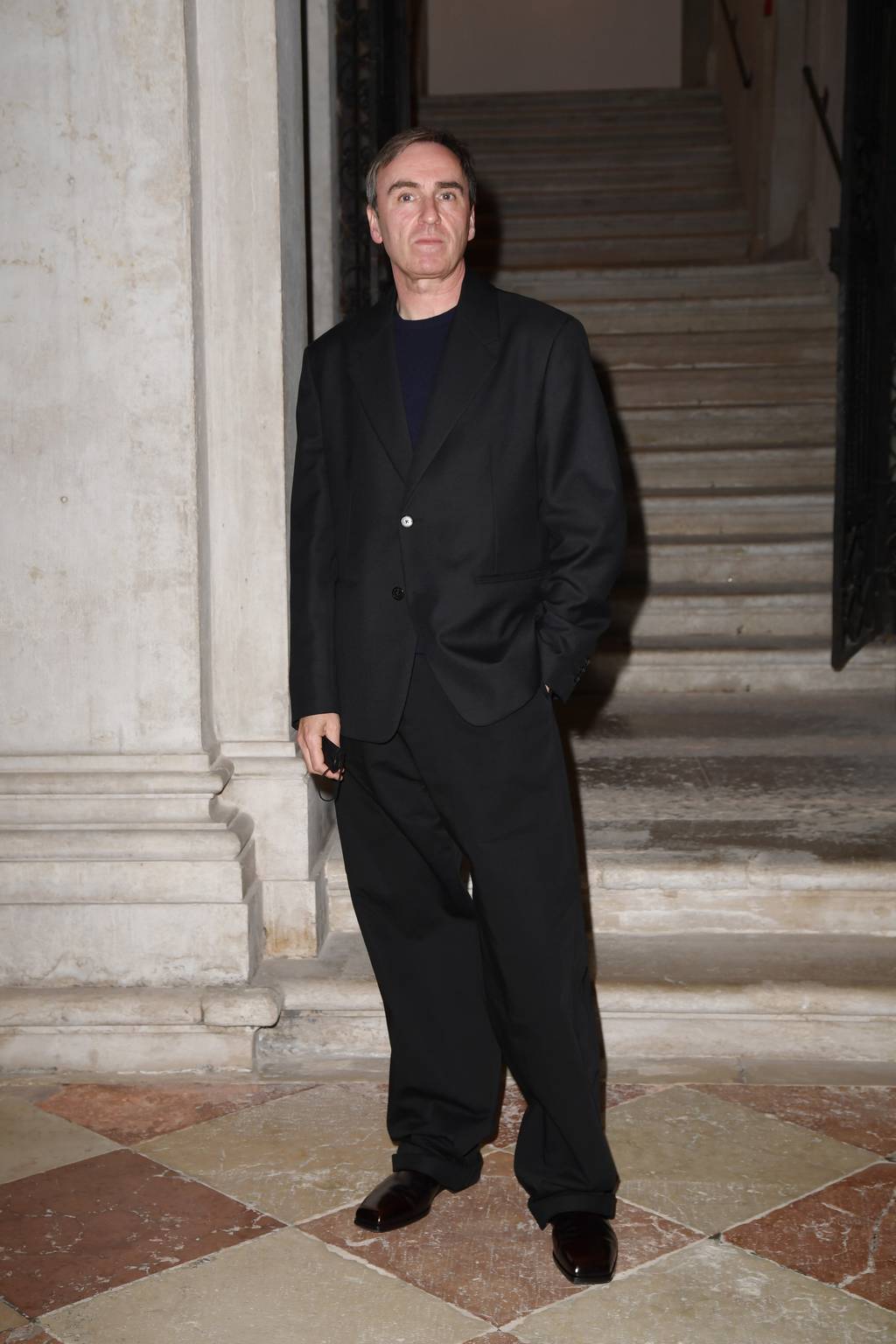 Raf Simons attends the opening of "Human Brains: It Begins with an Idea" at Fondazione Prada in April 2022 in Venice.