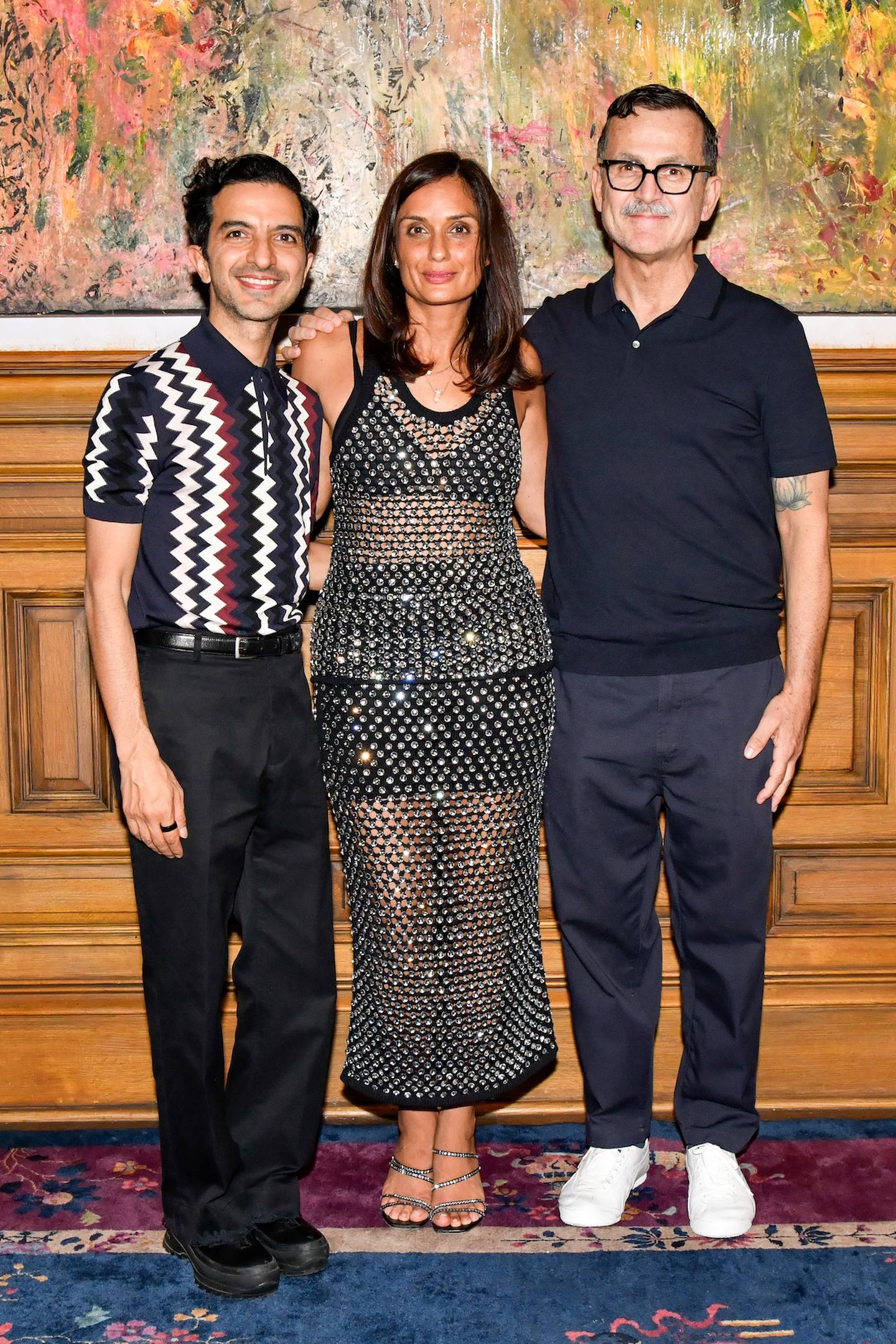 BoF's Imran Amed, consultant Roopal Patel and the CFDA's Steven Kolb at the BoF x Shop With Google dinner celebrating New York Fashion Week SS24.