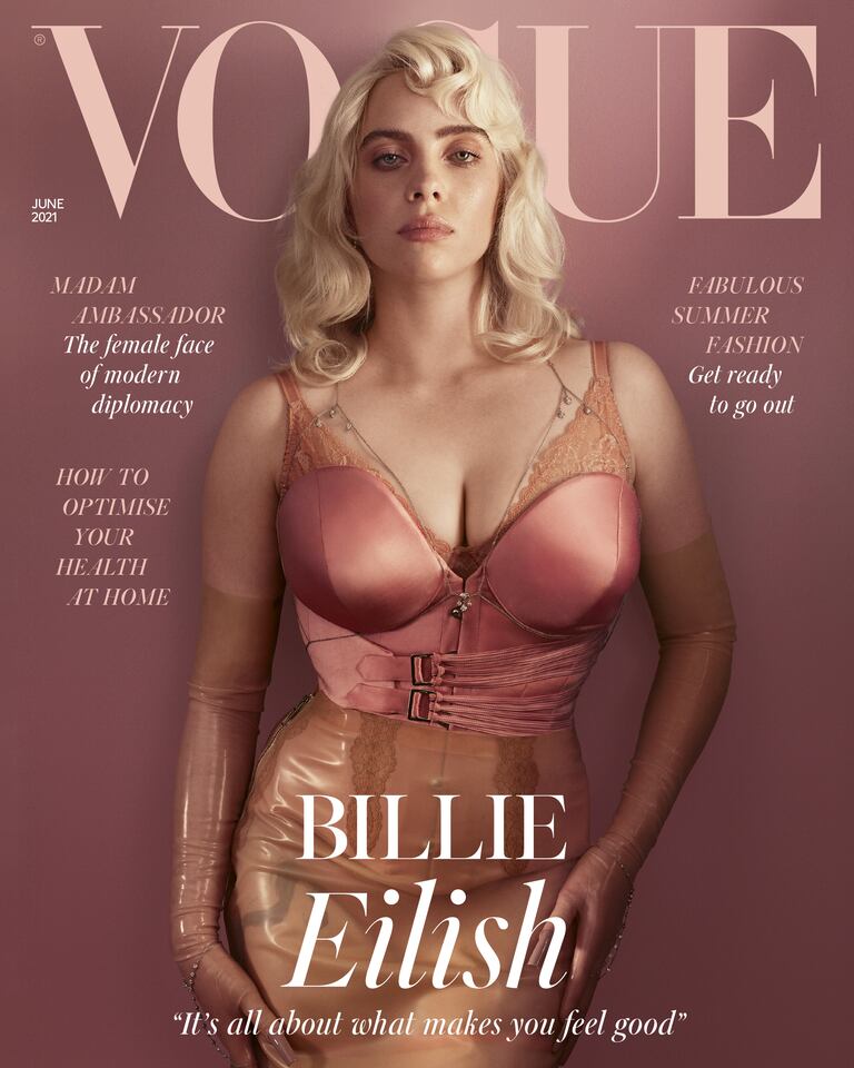 Billie Eilish's June 2021 British Vogue cover. Courtesy of British Vogue.