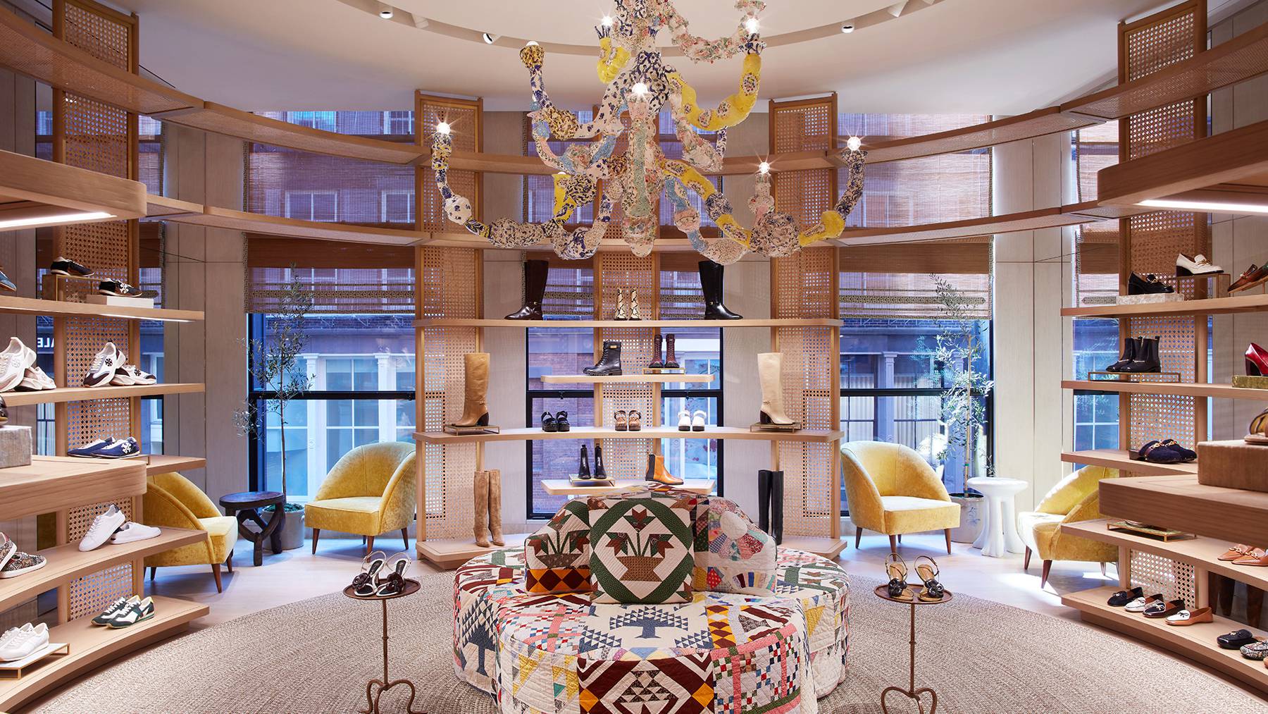The new Tory Burch store in Soho has been designed to feel like an extravagantly decorated home. Tory Burch.